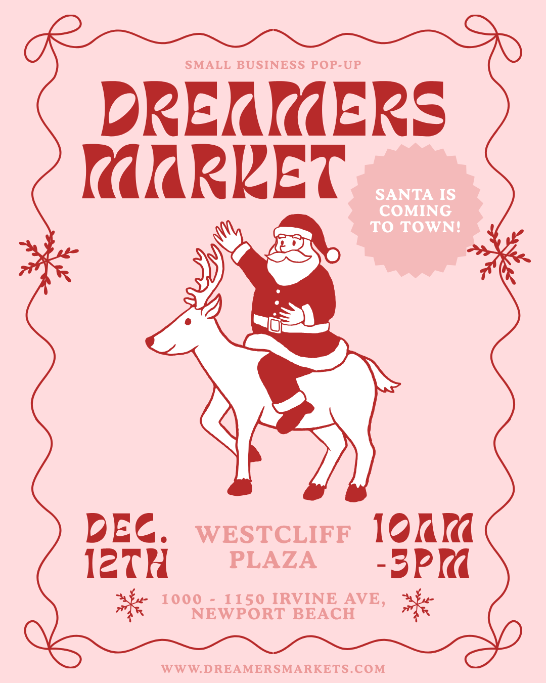 Event flyer for Westcliff Plaza - December 12th